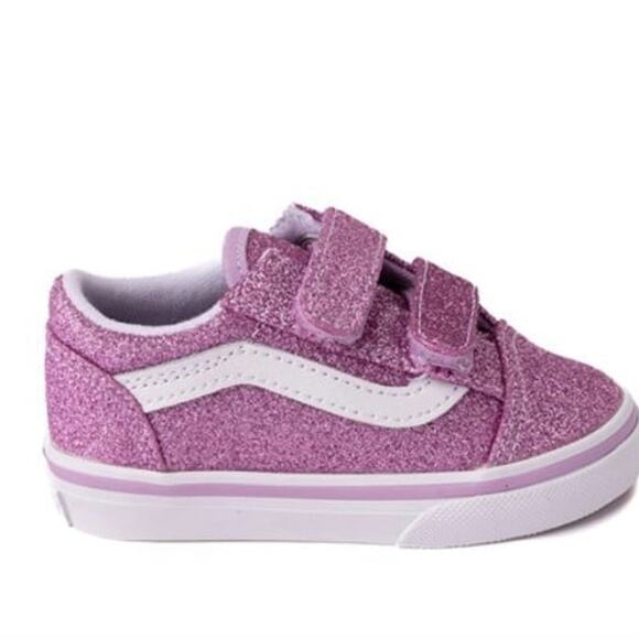 Vans Old Skool V Glitter Skate Shoe - Baby / Toddler - Lilac size 5 - Picture 6 of 6